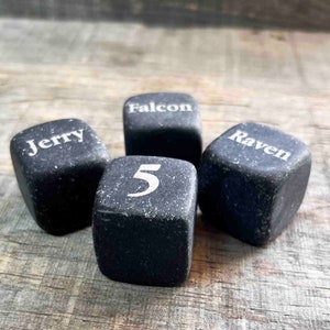 Personalized Engraved Whiskey Stones - Keep Your Drink Cold in Style! Custom Laser engraving is included. Great Gift for a whiskey drinker