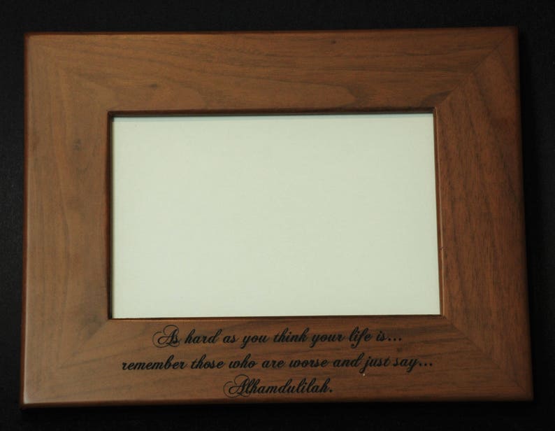 Walnut or Alder Laser Engraved Wooden Picture Frames Etsy