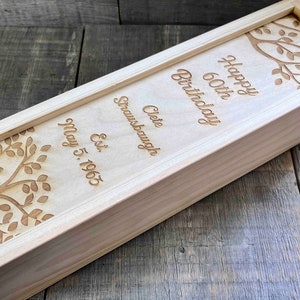 Custom Engraved Wooden Wine Box, Groomsmen gifts, Wedding party gifts, Engraved wedding gifts Wine Gift Personalized Birthday Gift WineBox