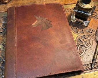 Refillable Leather Engraved Notebook cover, Composition Cover, Diary, Notebook, Personalized Engraved Diary, Genuine Leather, business folio