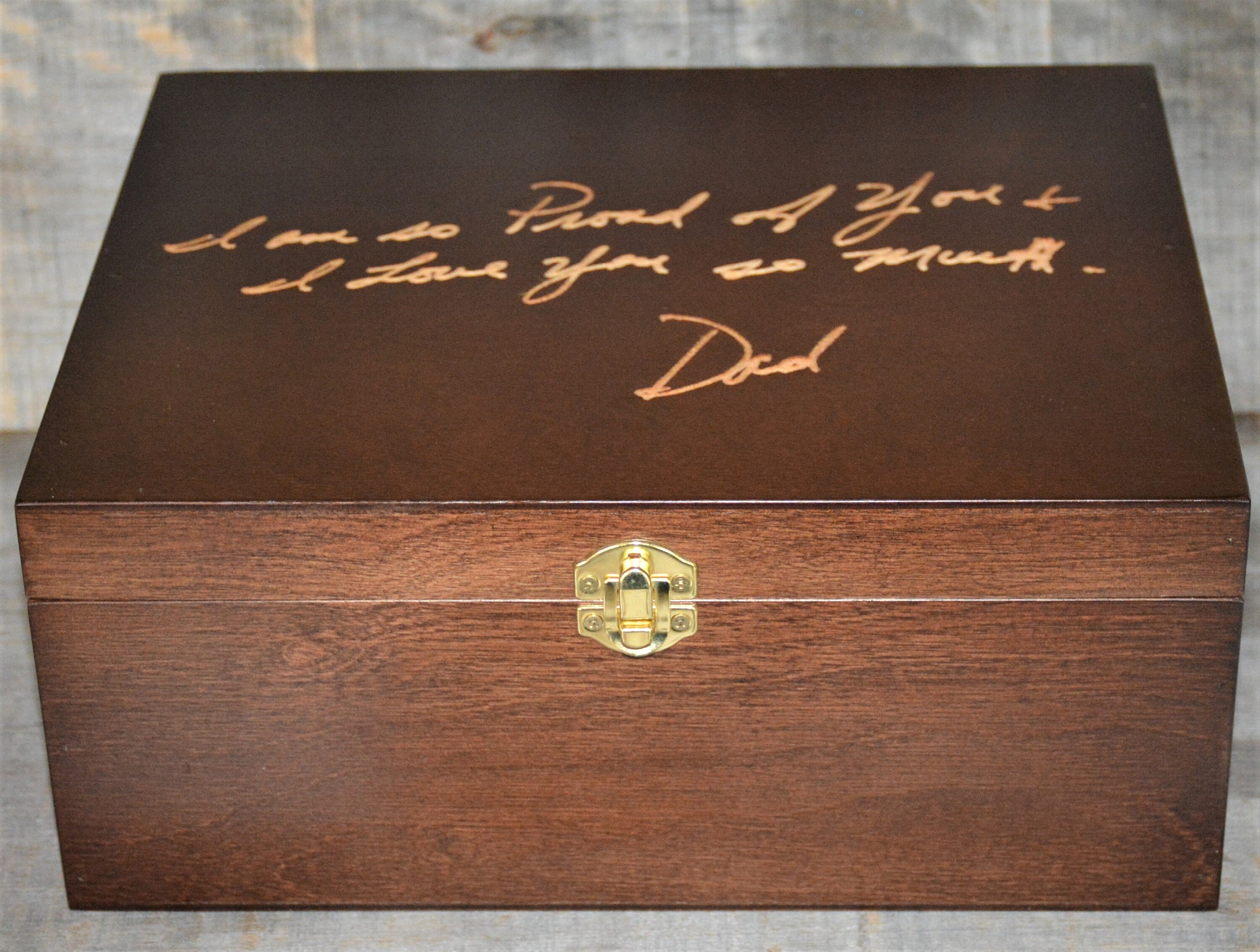 Handwriting Engraved Premium Custom Wooden Gift Box Engraved by Laser ...