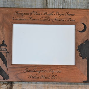 Walnut Or Alder Laser Engraved Wooden Picture Frames personalized. All design and engraving is included Anything can be engraved. imagem 1