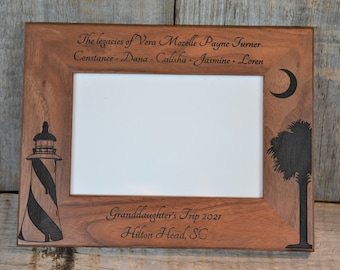 Walnut Or Alder Laser Engraved Wooden Picture Frames personalized. All design and engraving is included Anything can be engraved.