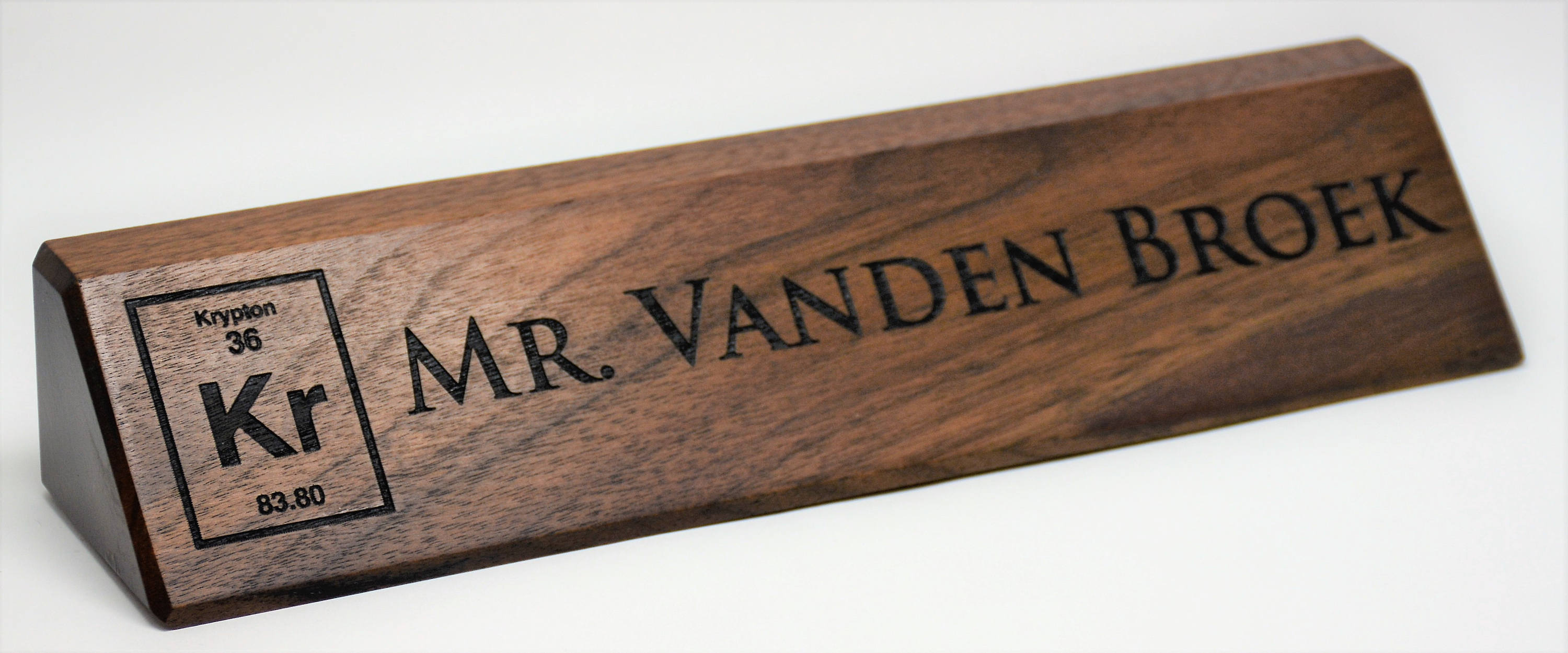 Custom Wood Name Block 3D Laser Cut Name Block Walnut Block with