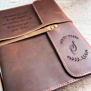 Refillable Writer's Log large Journal, Leather Journal, Personalized, Engraved , Diary, Notebook, Engraved Diary, Genuine Leather image 7