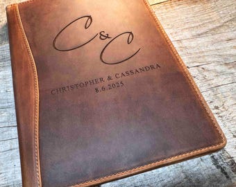 Custom Engraved Leather Padfolio Personalized Business Portfolio, Gift for Professionals, Custom Name Notepad Holder, Graduation Office Gift