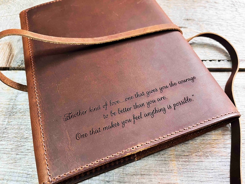Refillable Writer's Log large Journal, Leather Journal, Personalized, Engraved , Diary, Notebook, Engraved Diary, Genuine Leather image 8