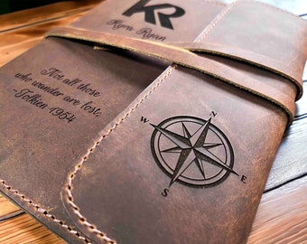 Refillable Writer's Log large Journal, Leather Journal, Personalized, Engraved , Diary, Notebook, Engraved Diary, Genuine Leather