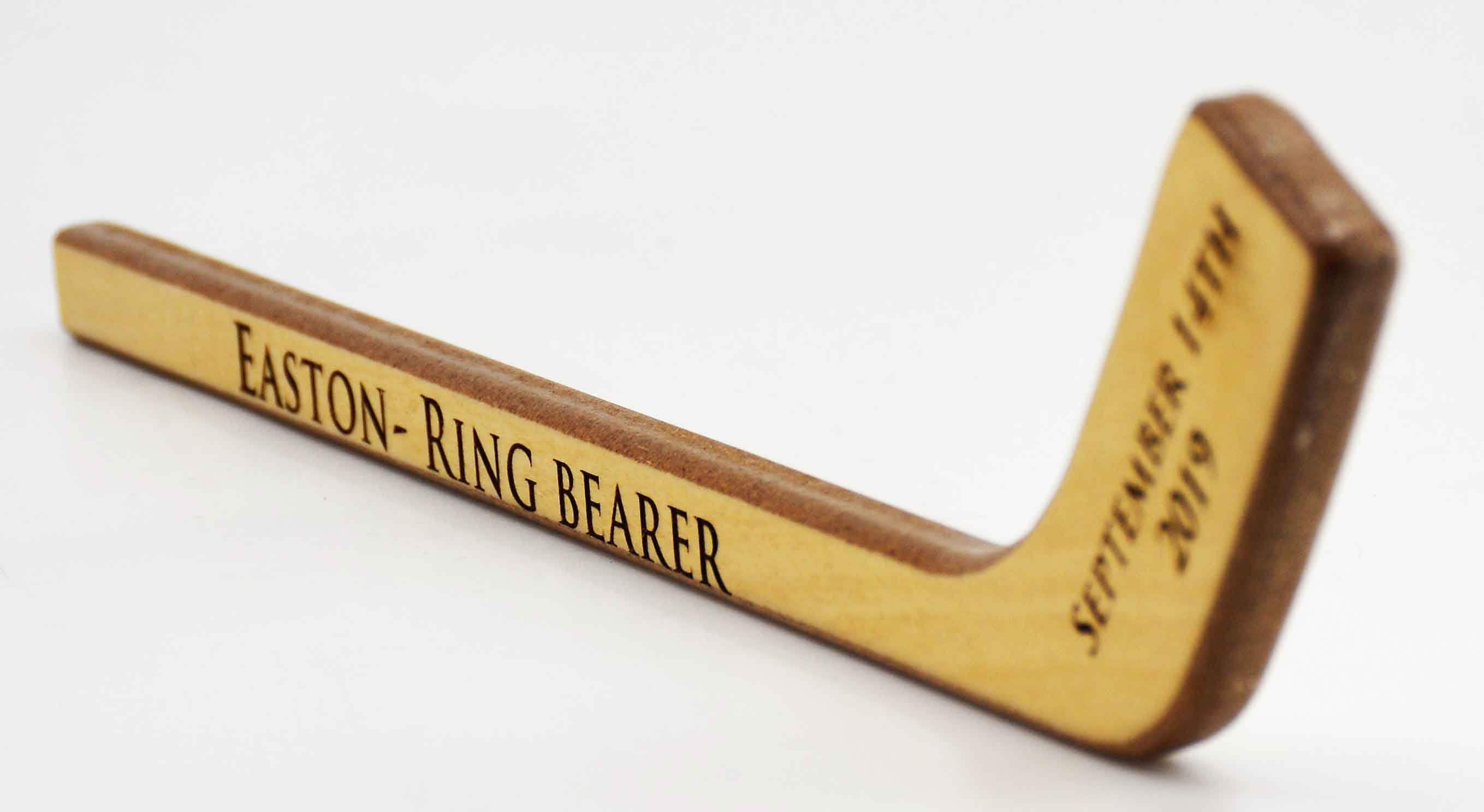 1 Personalized Mini Hockey Stick Ring Bearer Gift Groomsman Etsy