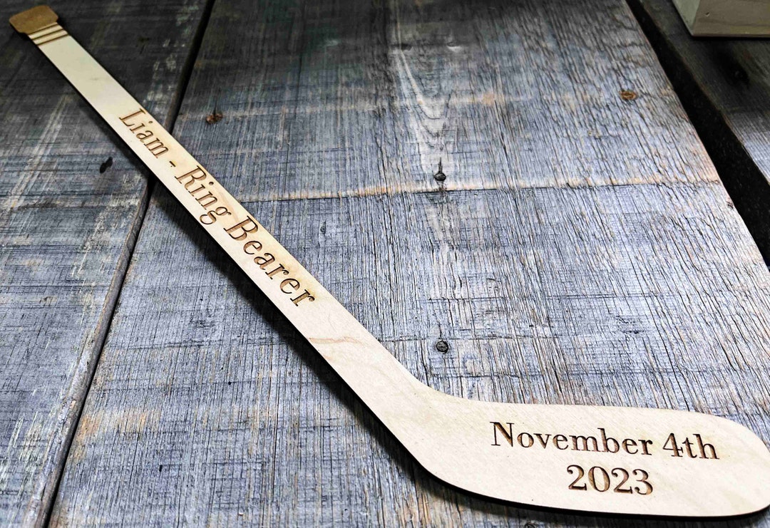 Personalized Mini Hockey Sticks , Ring Bearer Gift, Groomsman Gift, Best Man Gift, Engraved