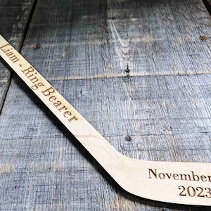 Personalized Mini Hockey Sticks , Ring Bearer Gift, Groomsman Gift, Best Man Gift, Engraved Hockey coaches gift, newborn gift