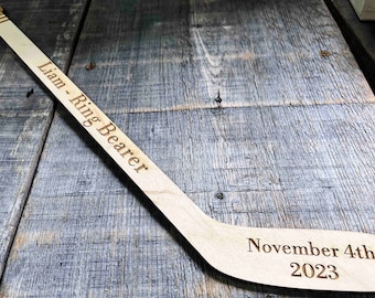 Mini palos de hockey personalizados, regalo para portador de anillos, regalo para padrinos de boda, regalo para padrinos de boda, regalo para entrenadores de hockey grabados, regalo para recién nacidos