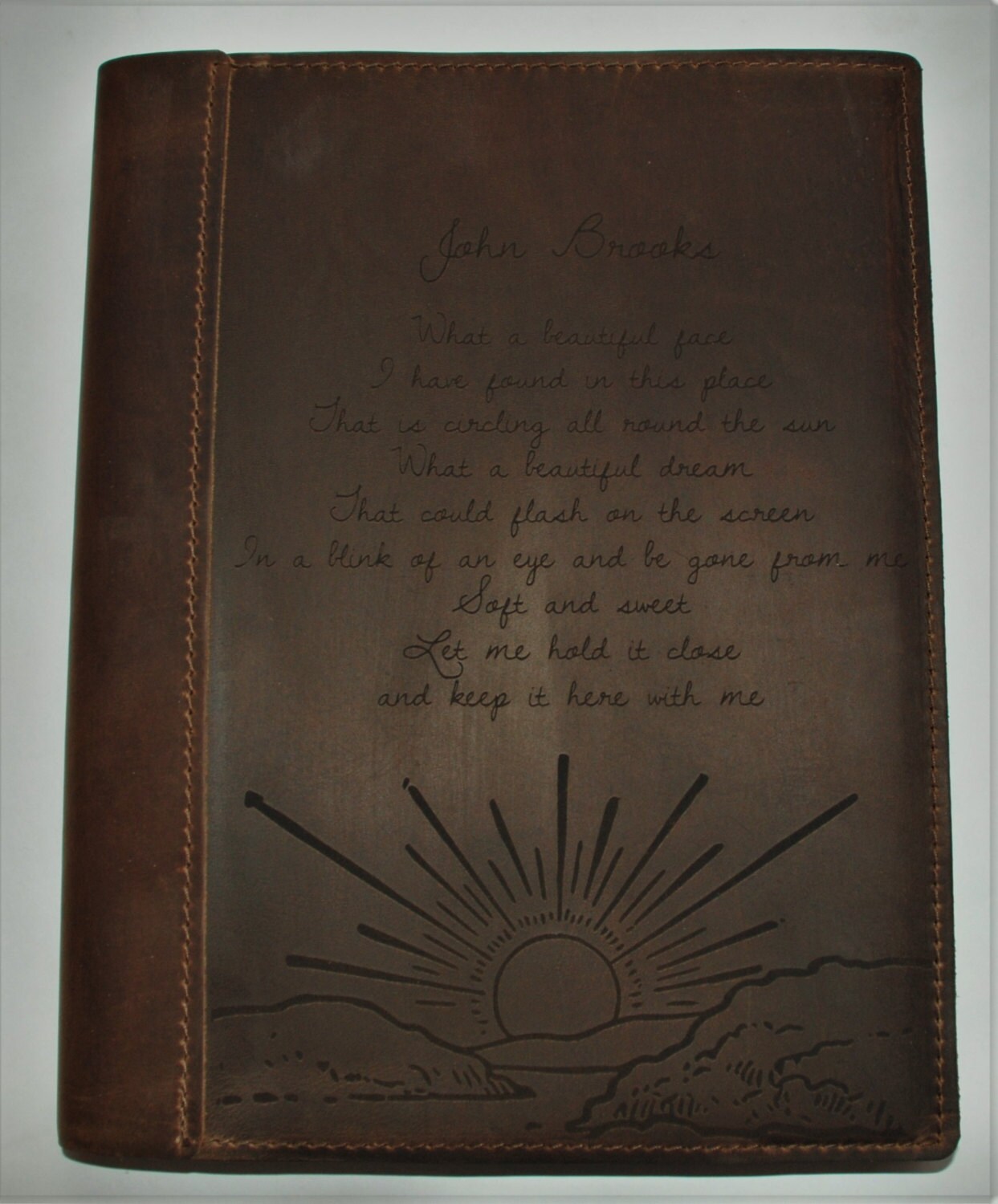 Large Leather Laser Engraved Sketchbook Leather Journal Etsy