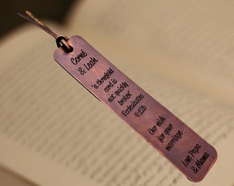 Custom Premium Leather Book Mark - Engraved and customized Bookmark personalized bookmark