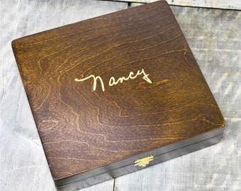 Handwriting Engraved Box. These Custom Engraved Wooden Boxes are great mothers/fathers day gifts. Your child's handwriting engraved on box,