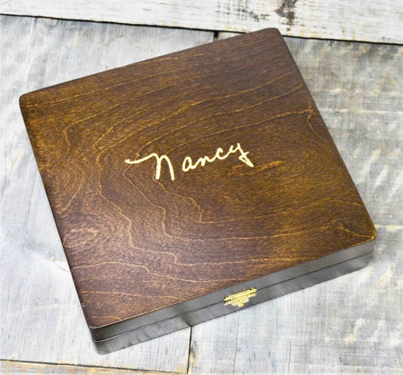 Handwriting Engraved Box. These Custom Engraved Wooden Boxes are great mothers/fathers day gifts. Your child's handwriting engraved on box,