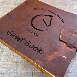 Guest Registry, Engraved Leather, Wedding Registry, Personalized, Guest Book, Engraved Diary, Genuine Leather, Memorial Book Custom Engraved image 9