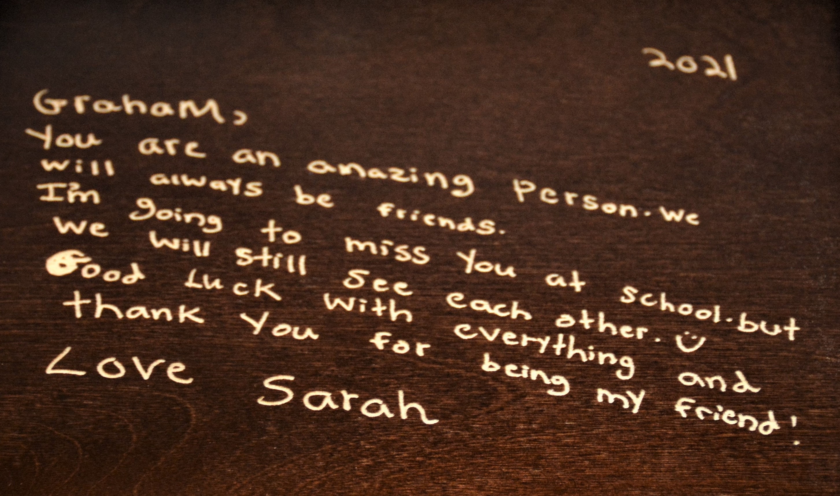 Handwriting Engraved Premium Custom Wooden Gift Box Engraved by Laser ...