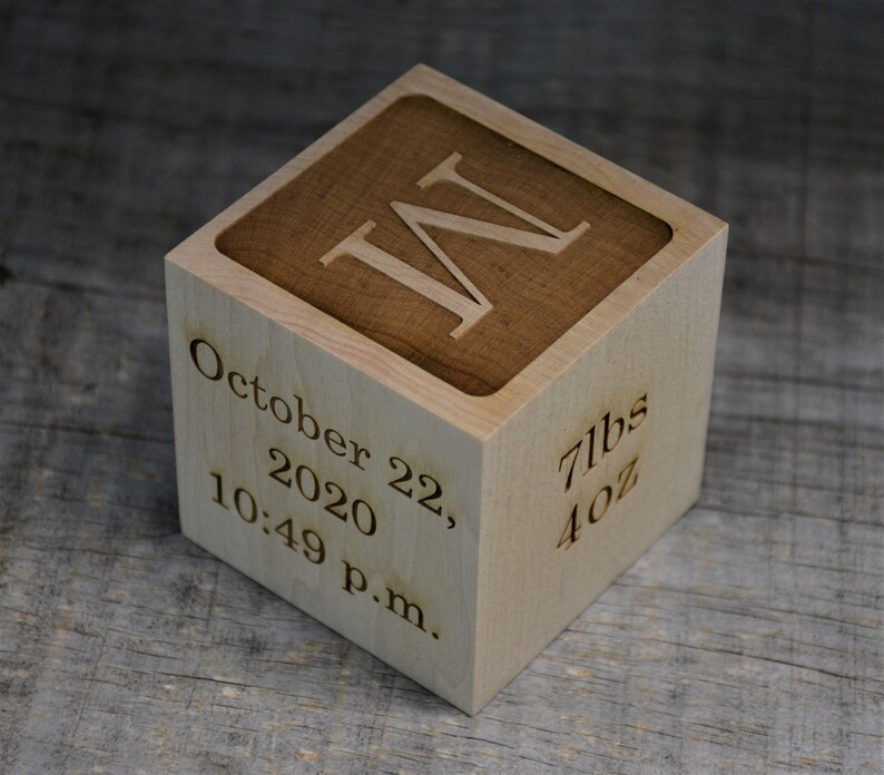 Personalized Wooden Baby Blocks Christening Block Baptism Etsy