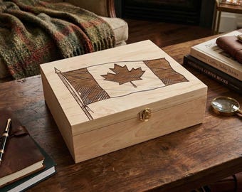 Personalized Premium Canadian Maple Hardwood Box | Custom Engraved Keepsake