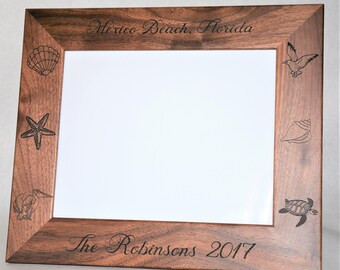 Walnut Or Alder Laser Engraved Wooden Picture Frames personalized. All design and engraving is included Anything can be engraved.