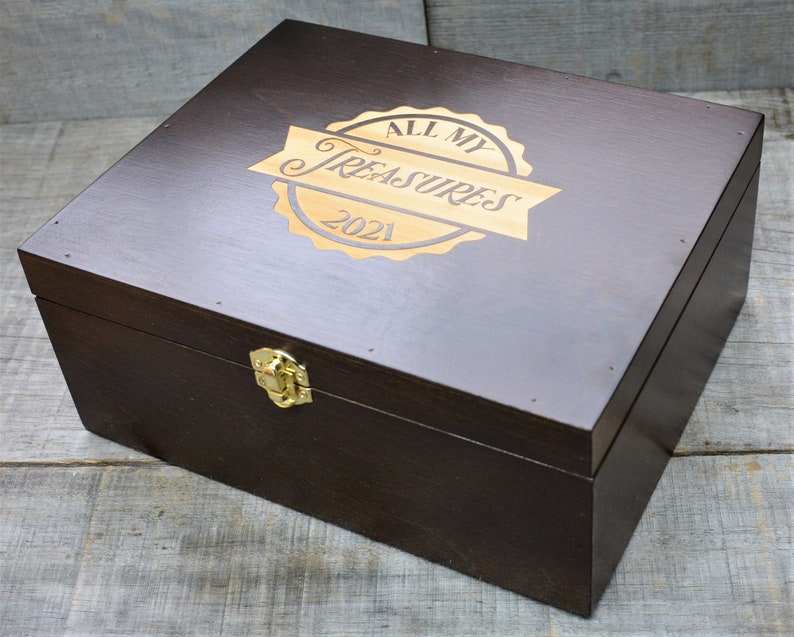 Premium Custom Wooden Gift Box Engraved By Laser Any Design Possible image 2