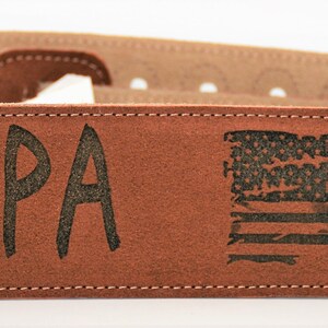 Custom Engraved Suede Guitar straps, custom guitar straps, guitar straps, personalized guitar straps, Rust color image 4