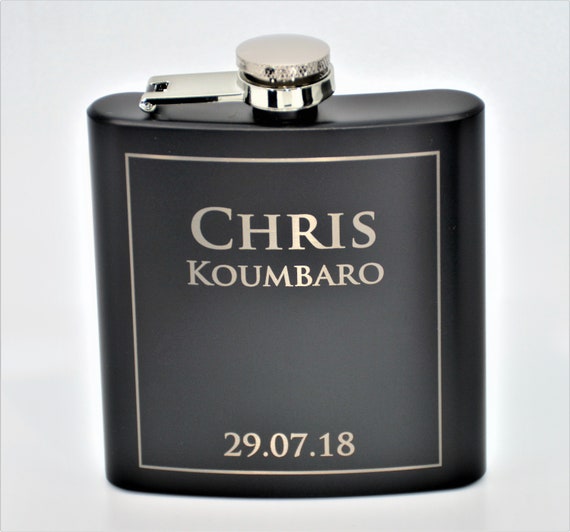 Gift Box and Funnel Included Laser Engraved 6oz Stainless Steel Hip Flask With Irish Shamrock Design