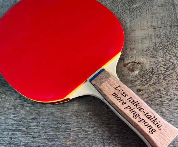 Pala de ping pong personalizada cualquier texto grabado gratis