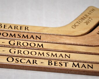 1 Personalized Mini Hockey Stick , Ring Bearer Gift, Groomsman Gift, Best Man Gift, Engraved Hockey coaches gift, newborn gift