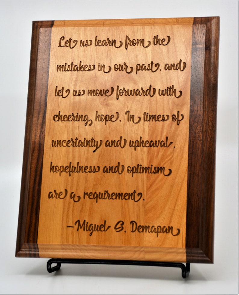 Custom engraved and personalized two tone wooden plaque Etsy