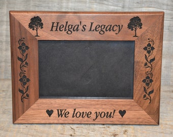 Walnut Or Alder Laser Engraved Wooden Picture Frames personalized. All design and engraving is included Anything can be engraved.