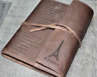 Refillable Writer's Log large Journal, Leather Journal, Personalized, Engraved , Diary, Notebook, Engraved Diary, Genuine Leather