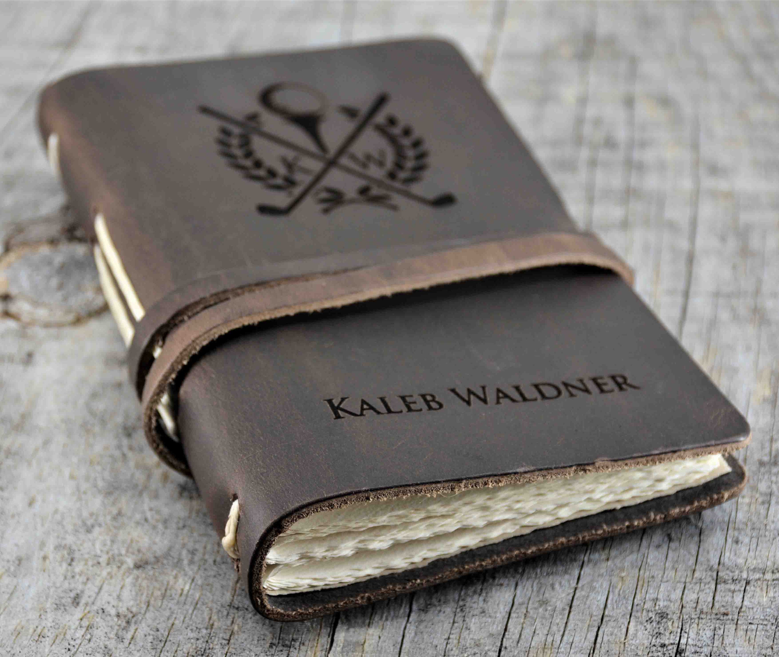 Engraved Leather Golf Log, Laser Engraved Personalized, Diary, Notebo…