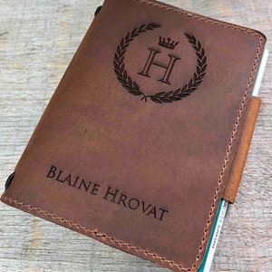 Registro de golf de cuero grabado recargable, personalizado, diario, cuaderno, diario grabado personalizado, cuero genuino con lápiz, regalo de golf