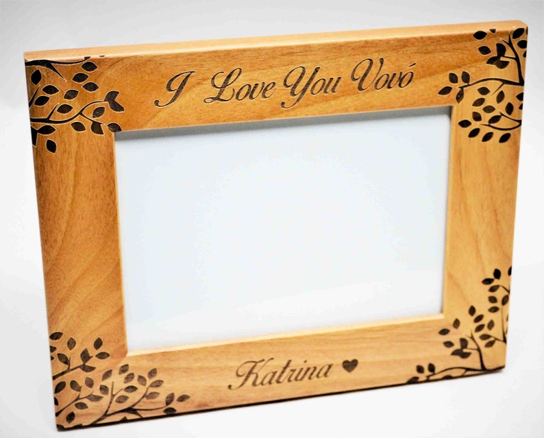 Walnut Or Alder Laser Engraved Wooden Picture Frames personalized. All design and engraving is included Anything can be engraved. imagem 9