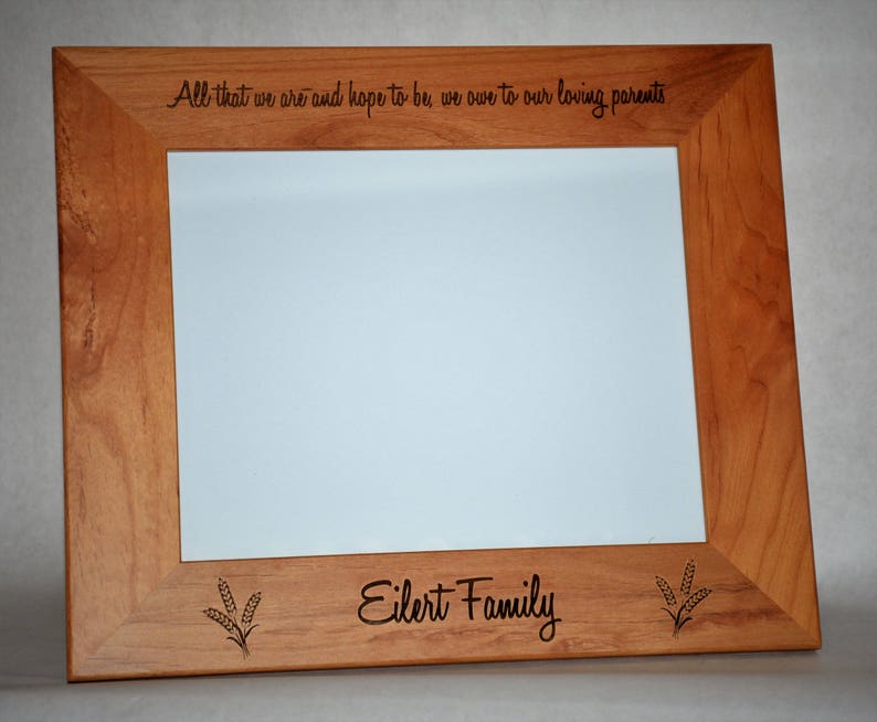 Walnut Or Alder Laser Engraved Wooden Picture Frames Etsy