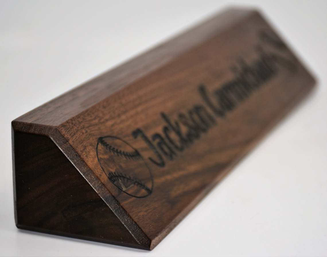 Engraved Wooden Desk Name Plates 10 Inch solid Walnut wood Etsy
