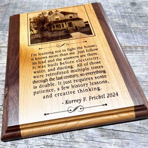 Custom engraved Plaque personalized two tone wooden plaque - engraving is included for free