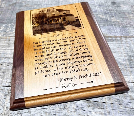 Custom engraved Plaque personalized two tone wooden plaque - engraving is included for free