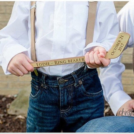 1 Personalized Mini Hockey Stick Ring Bearer Gift Groomsman Etsy
