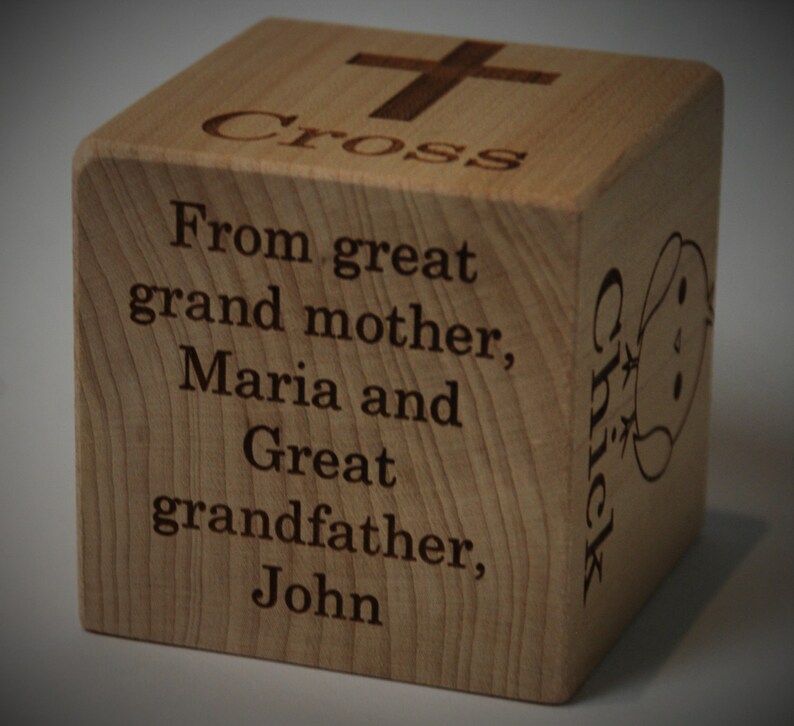 Personalized Wooden Baby Blocks Christening Block Baptism Etsy