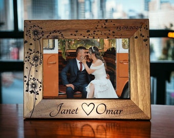 Walnut Or Alder Laser Engraved Wooden Picture Frames personalized. All design and engraving is included Anything can be engraved.