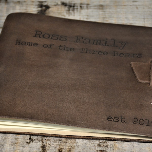 Leather Guest Book Etsy