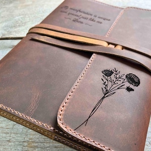 Engraved Leather Journal Refillable, Personalized, Engraved , Diary, Notebook, Engraved Diary, GenuinePremium Leather