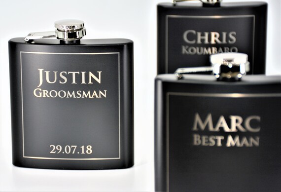 Gift Box and Funnel Included Laser Engraved 6oz Stainless Steel Hip Flask With Irish Shamrock Design