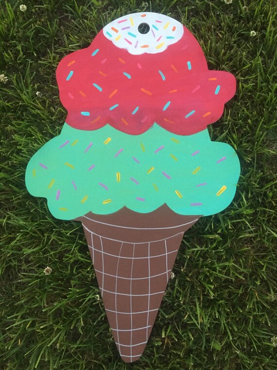 Sale 12 Ice Cream Cone Cut Out Door Hanger Wreath Etsy