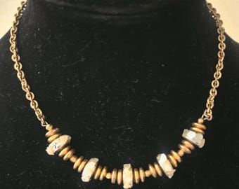 Miriam Haskell gold and cream  choker, signed, vintage, 1950's. perfect for the office,a night out, or anytime!