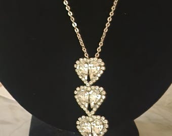 Gorgeous vintage rhinestone heat necklace from 1950's