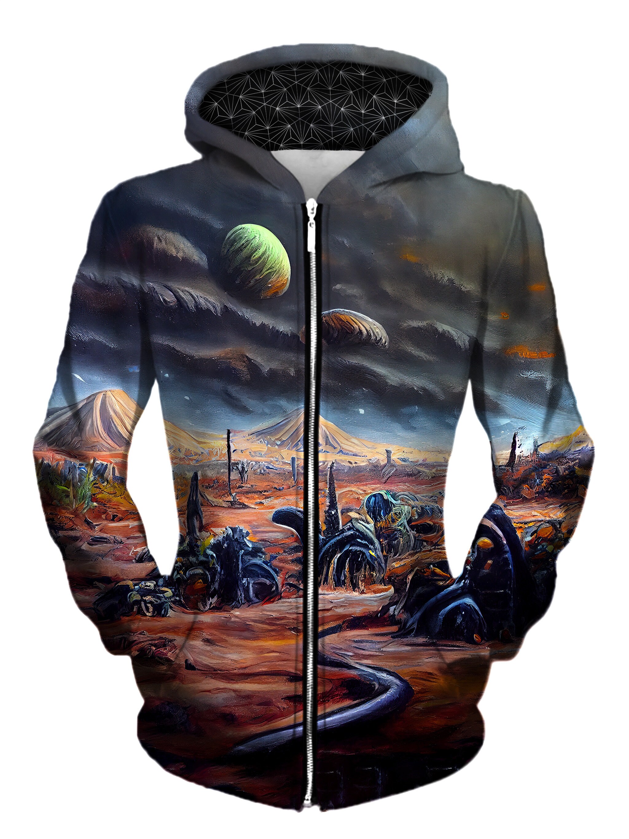 Aesthetic Zip Up Sweatshirt Cool Zip Postal Service Trippy